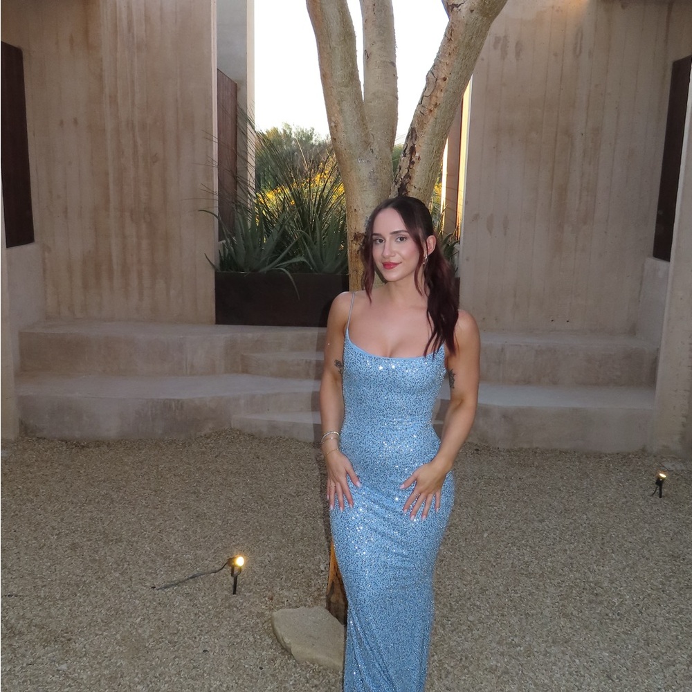 Sparkling Blue Sequin Gown